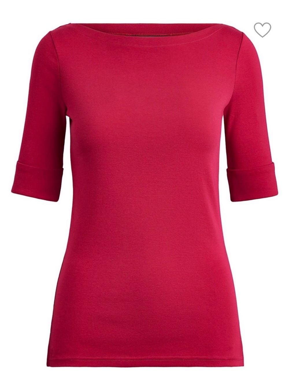 Lauren Ralph Lauren, Women's Short Sleeve Boatneck Tee in Burgundy/Berry